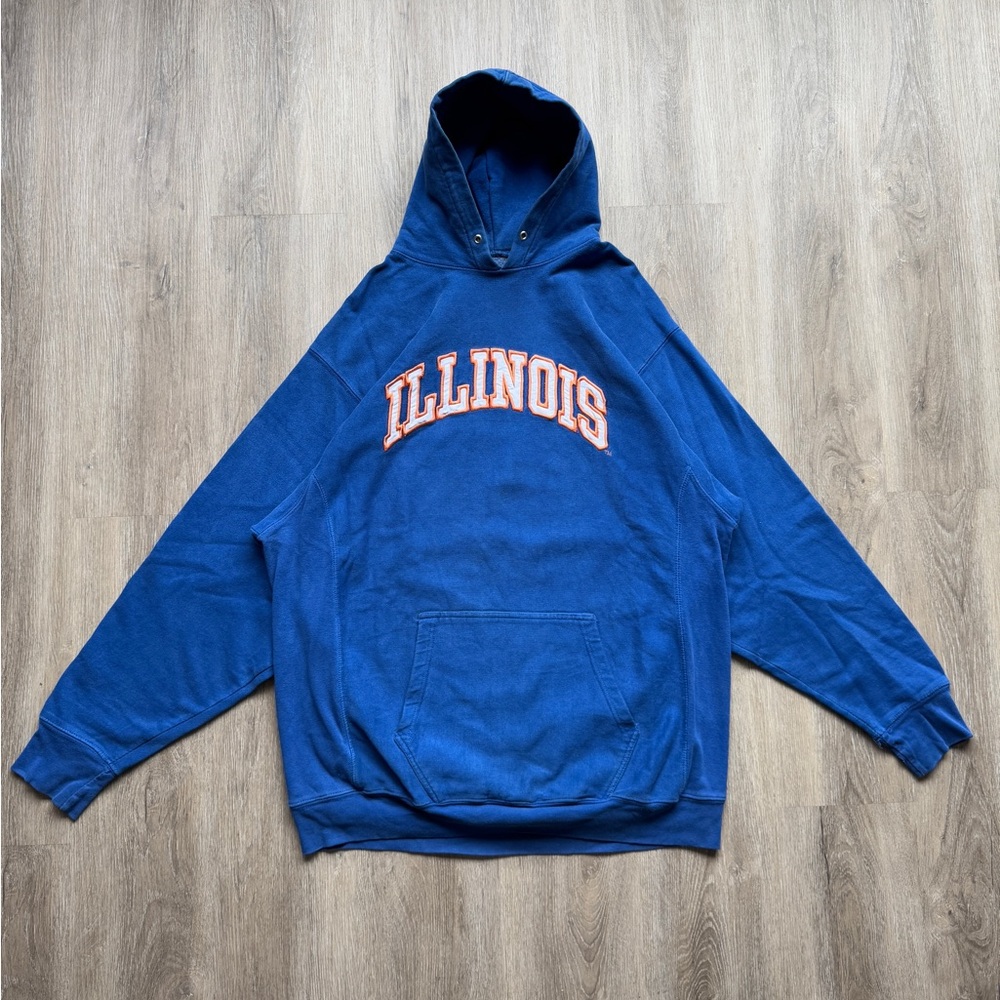 Vintage Y2K Illinois University Blue Hoodie XL Steve And Barry’s NCAA Collegiate